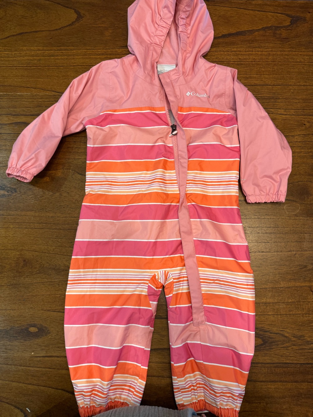 Columbia Pink Orange Striped Kids One-Piece